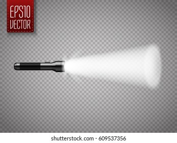 Flashlight isolated on transparent background. Vector illustration