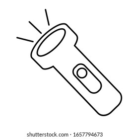 Flashlight isolated on a white background. Travel element. Stock vector illustration.
