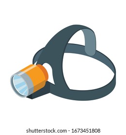 Icono vectorial isométrico de linterna.Icono vectorial de caricatura aislado en linterna de fondo blanco.