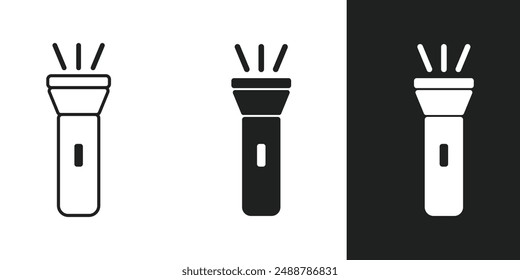 Flashlight lantern icon in 3 form.