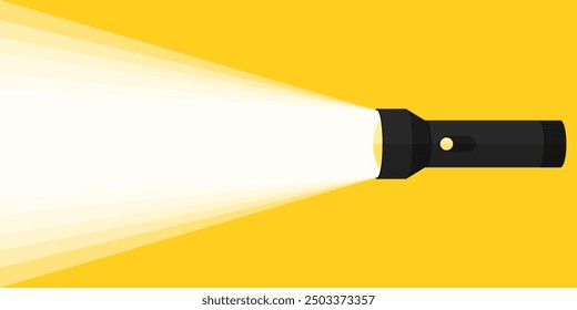 Flashlight light icon. Flat style. Vector icon.