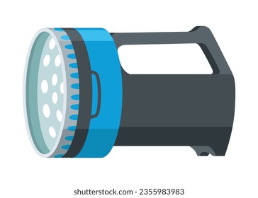 Flashlight of light icon with spotlight or flash function. Light lantern isolated on white background. Vector cartoon illustration