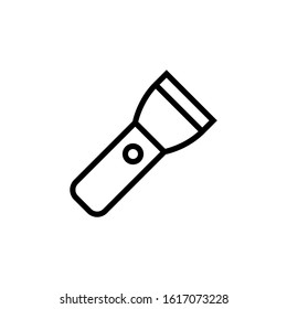 Flashlight, light, spotlight icon lineart style isolated on white background