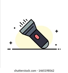 Flashlight, Light, Torch, Flash Business Logo Template. Flat Color. Vector Icon Template background