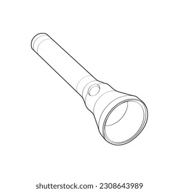 Flashlight Line Art, Unique Image Collection for Coloring Books