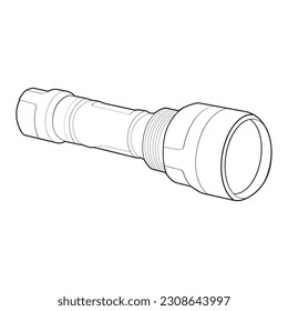 Flashlight Line Art, colección de imágenes única para libros de colores