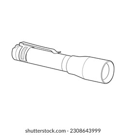 Flashlight Line Art, colección de imágenes única para libros de colores