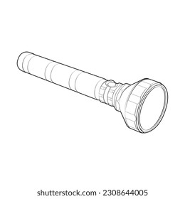 Flashlight Line Art, Unique Image Collection for Coloring Books