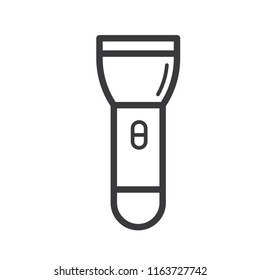 flashlight line arts black icon vector template