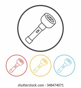 flashlight line icon