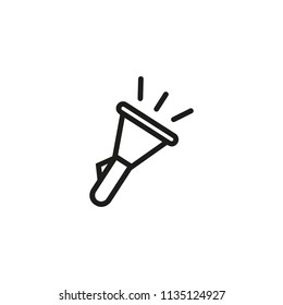 Flashlight line icon. Bulb, button, spotlight, torch. Light concept. Can be used for topics like camping, hiking, tourism, equipment