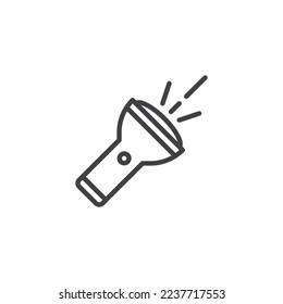 Flashlight line icon. linear style sign for mobile concept and web design. Torch flashlight outline vector icon. Symbol, logo illustration. Vector graphics
