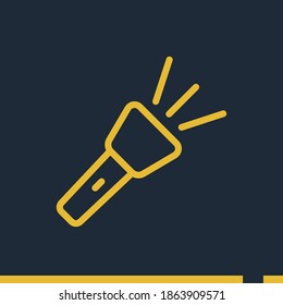 icono de línea de linterna, ilustración del vector de contorno.