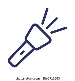 flashlight line icon, outline vector illustration.