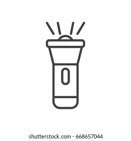 Flashlight line icon, outline vector sign, linear style pictogram isolated on white. Symbol, logo illustration. Editable stroke. Pixel perfect graphics