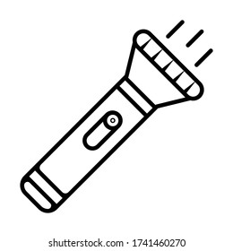 Flashlight line icon. Pocket torch vector outline 