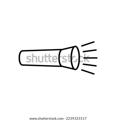 Flashlight line icon. Portable hand-held elctric lamp or torch. Vector Illustration