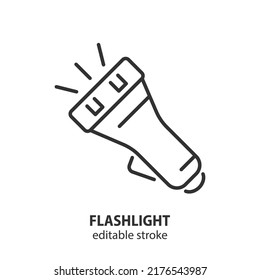 Flashlight line icon. Torch vector sign. Editable stroke.