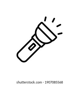 Flashlight Line Icon Vector Illustration Design