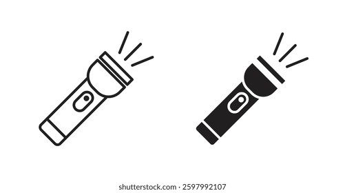 Flashlight line icon vector set.