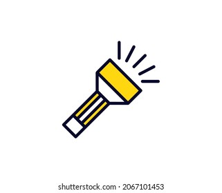 Flashlight line icon. Vector symbol in trendy flat style on white background. Travel sing for design.
