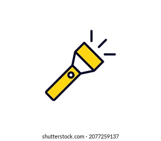 Icono de línea de foco. Símbolo vectorial en estilo plano y a la moda sobre fondo blanco. Cantar de viajes para diseño.