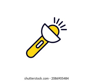 Flashlight line icon. Vector symbol in trendy flat style on white background. Travel sing for design.