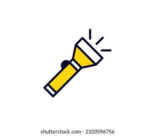 Flashlight line icon. Vector symbol in trendy flat style on white background. Travel sing for design.