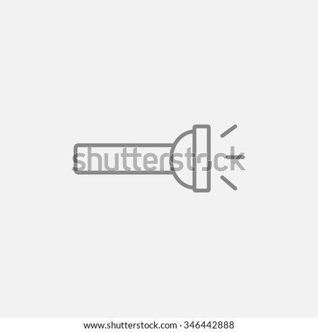Flashlight line icon for web, mobile and infographics. Vector dark grey icon isolated on light grey background.