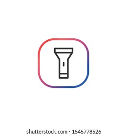 Flashlight  - Line Vector Icon