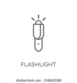 Flashlight linear icon. Modern outline Flashlight logo concept on white background from camping collection. Suitable for use on web apps, mobile apps and print media.
