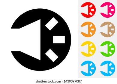 Flashlight. Negative Space Vector Icon