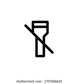Flashlight Off Icon, isolated on white. User Interface Outline Icon.
