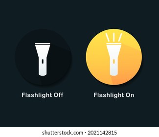 Flashlight On and Off icon. Illustration vector.