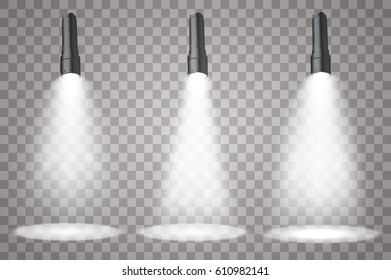 Flashlight on a transparent background Set