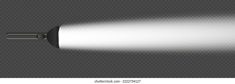 flashlight on a transparent background. Shine.lighting the space.metal