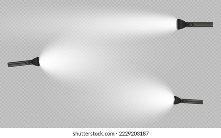 Taschenlampe auf transparentem Hintergrund. Shine.lighting space.metal	