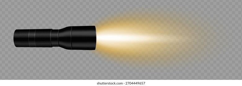 Taschenlampe auf transparentem Hintergrund. Shine.lighting der space.metal.