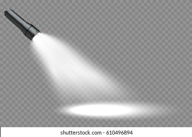 Flashlight on a transparent background.Shine.