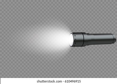 Flashlight on a transparent background.Shine.