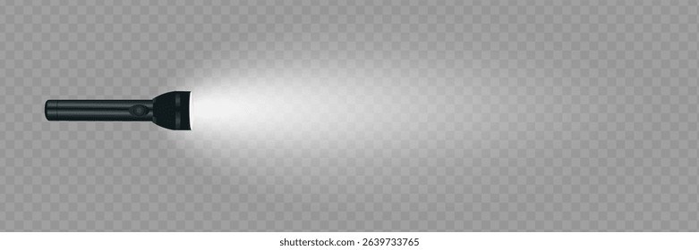 flashlight on a transparent Vector illustration.