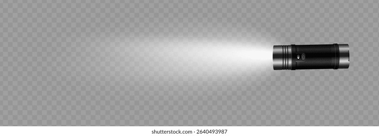 flashlight on a transparent Vector illustration.