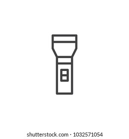 Flashlight outline icon. linear style sign for mobile concept and web design. Pocket torch simple line vector icon. Symbol, logo illustration. Pixel perfect vector graphics