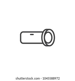 Flashlight outline icon. linear style sign for mobile concept and web design. Pocket torch simple line vector icon. Symbol, logo illustration. Pixel perfect vector graphics