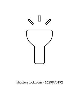 Flashlight outline icon. Symbol, logo illustration for mobile concept and web design.