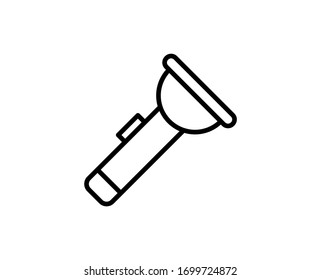 Flashlight premium line icon. Simple high quality pictogram. Modern outline style icons. Stroke vector illustration on a white background. 