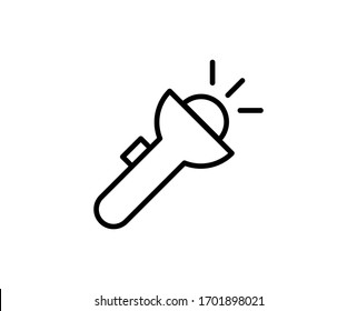 Flashlight premium line icon. Simple high quality pictogram. Modern outline style icons. Stroke vector illustration on a white background. 