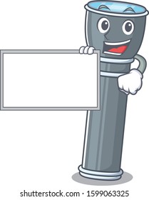 Flashlight Scroll with board cartoon mascot design style