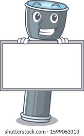 Flashlight Scroll cartoon character style grinning with board