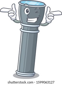Flashlight Scroll mascot cartoon design with Wink eye